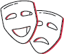 Happy and sad theatre masks.
